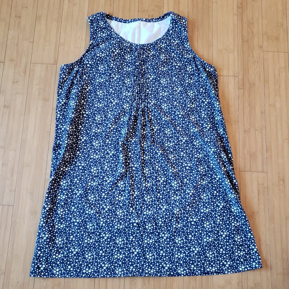2X Lands' End Starry Print Tank Dress